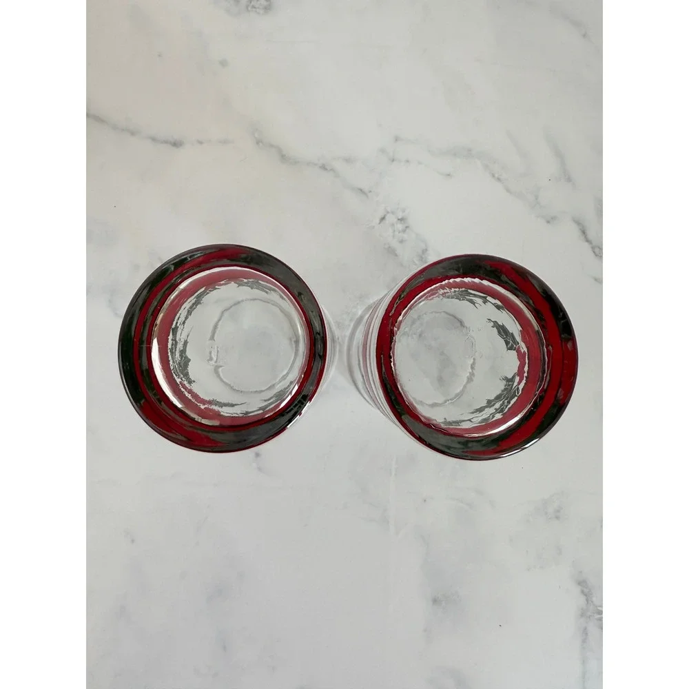 VTG Pair (2) Libbey Holiday Glasses 